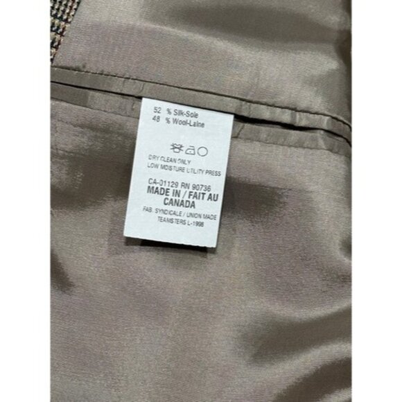 Lauren Ralph Lauren Men’s Brown Herringbone Wool Silk Blazer Jacket 44 Long - Picture 5 of 6